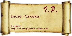 Incze Piroska névjegykártya